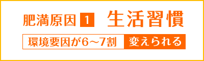 肥満原因1 生活習慣 環境要因が6～7割 変えられる